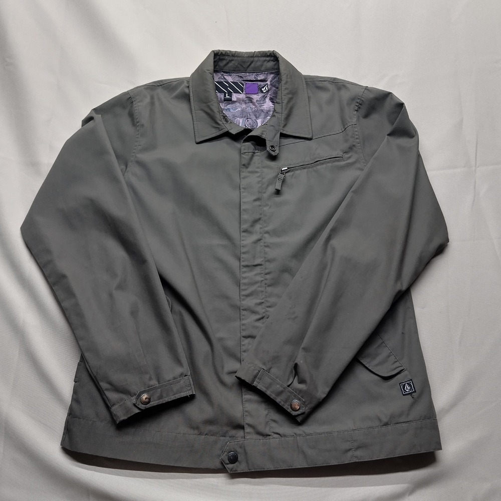 Volcom Via Libre Jacket Mens Large Olive Green Full Zip Lightweight A153600